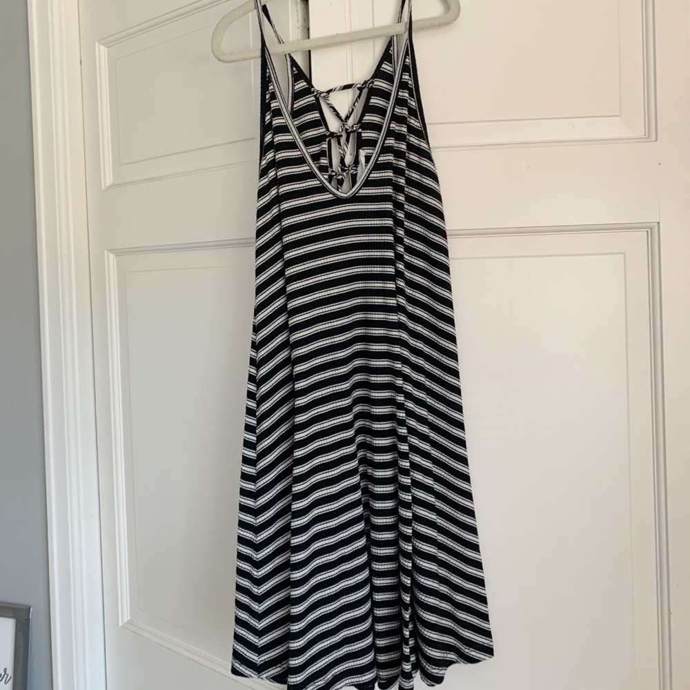 Lush Black and White Stripped Dress